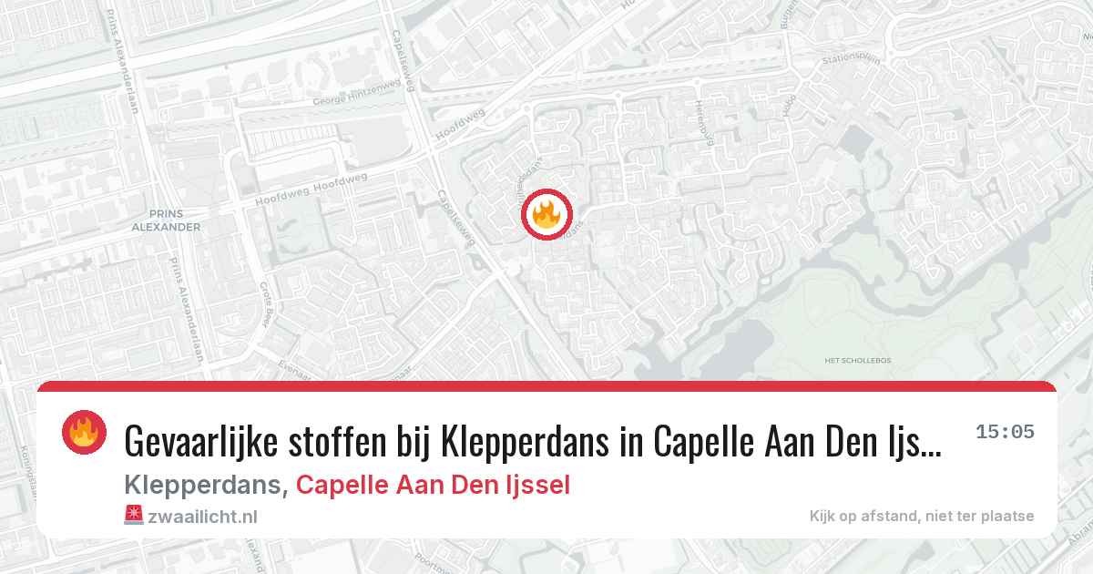 Gevaarlijke stoffen bij Klepperdans in Capelle Aan Den Ijssel — 29 jun 2026