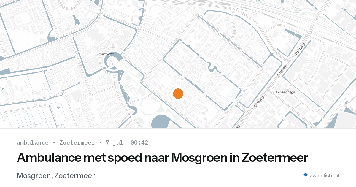 Ambulance met spoed naar Mosgroen in Zoetermeer — 6 jul 2026