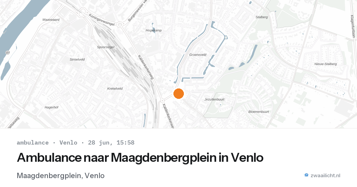 Ambulance naar Maagdenbergplein in Venlo — 28 jun 2026