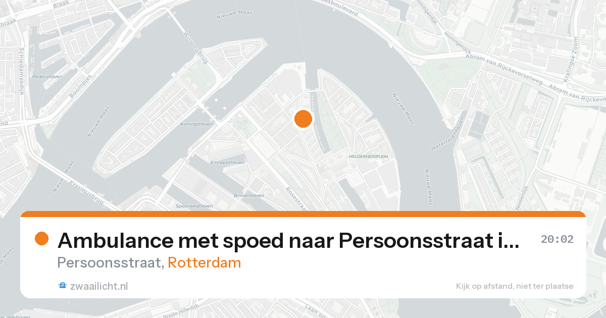 Ambulance met spoed naar Persoonsstraat in Rotterdam — 19 aug 2026