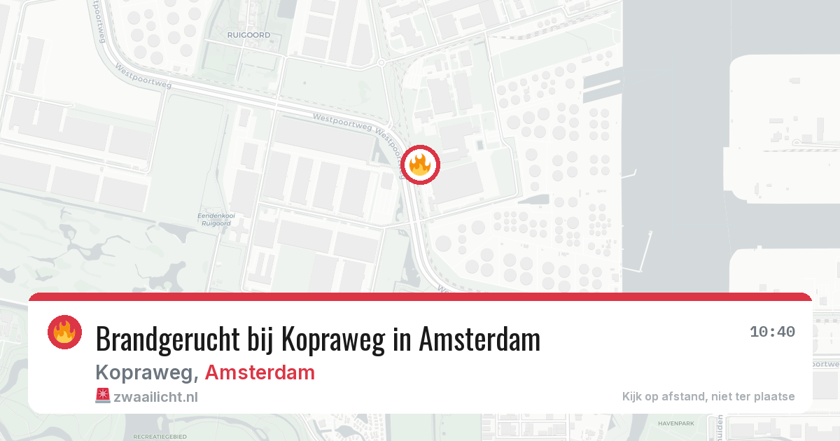 Brandgerucht bij Kopraweg in Amsterdam — 4 mei 2026