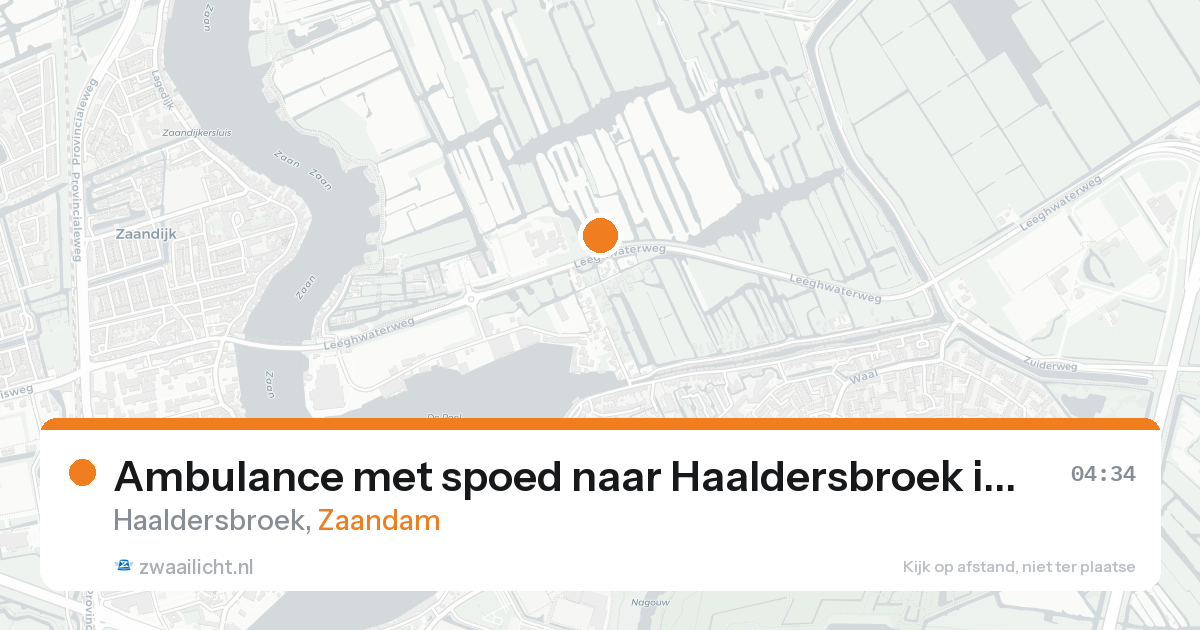 Ambulance met spoed naar Haaldersbroek in Zaandam — 1 jun 2026