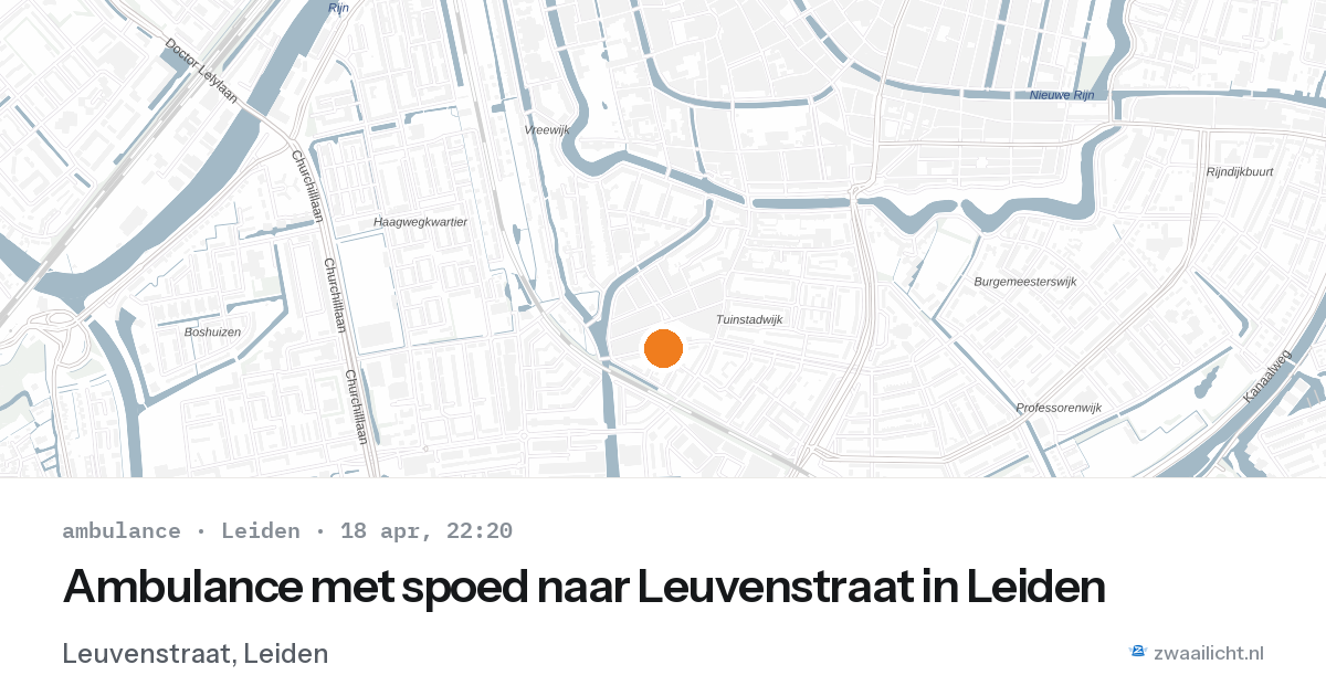 Ambulance met spoed naar Leuvenstraat in Leiden — 18 apr 2026