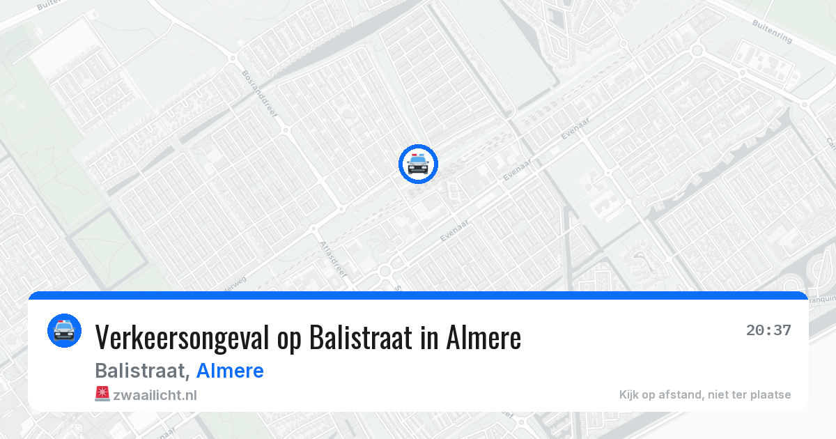 Verkeersongeval op Balistraat in Almere — 29 mrt 2026