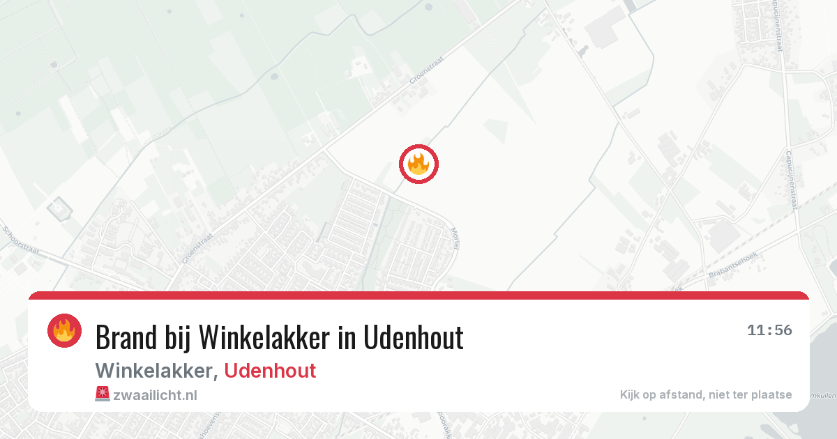 Brand bij Winkelakker in Udenhout — 12 jul 2026