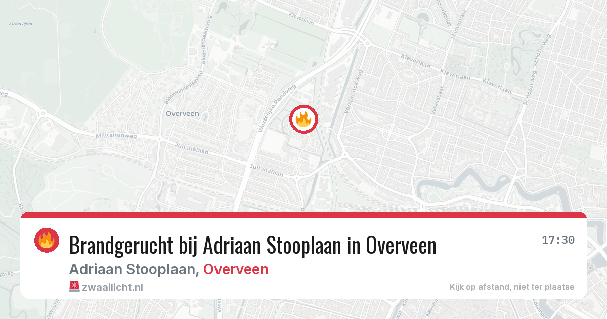 Brandgerucht bij Adriaan Stooplaan in Overveen — 3 jun 2026