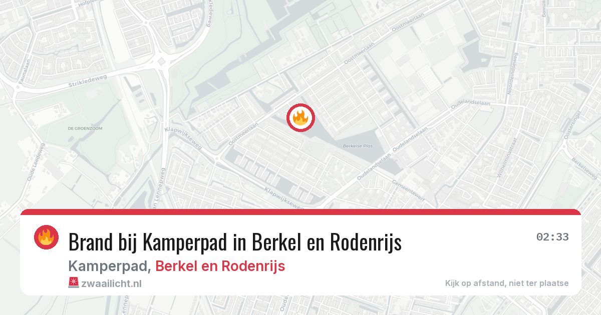Brand bij Kamperpad in Berkel en Rodenrijs — 31 mei 2026
