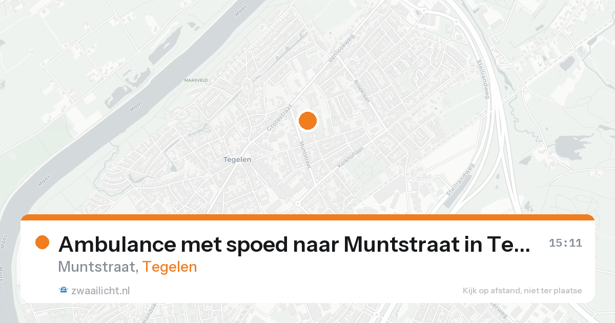Ambulance met spoed naar Muntstraat in Tegelen — 24 aug 2026