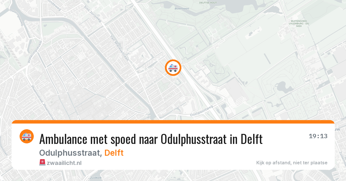 Ambulance met spoed naar Odulphusstraat in Delft — 11 feb 2026