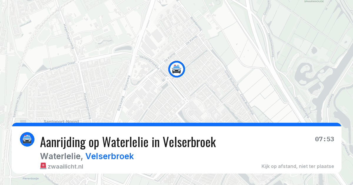 Aanrijding op Waterlelie in Velserbroek — 22 jun 2026