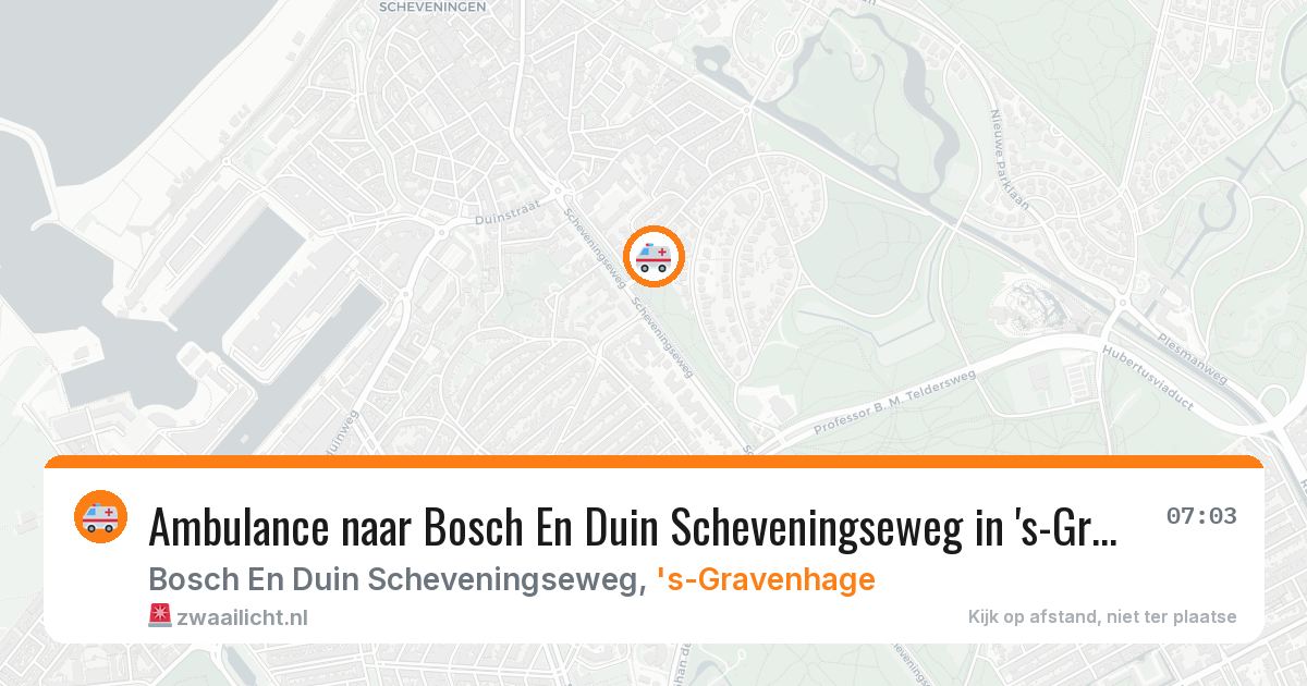 Ambulance naar Bosch En Duin Scheveningseweg in 's-Gravenhage — 9 feb 2026