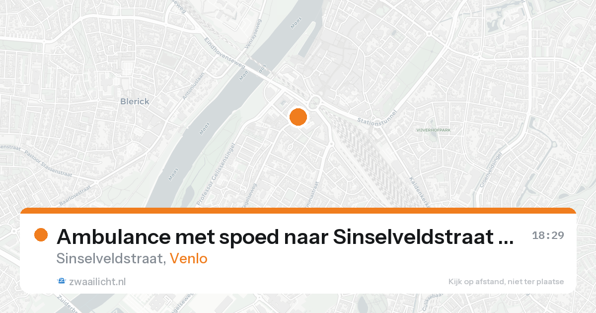 Ambulance met spoed naar Sinselveldstraat in Venlo — 17 aug 2026