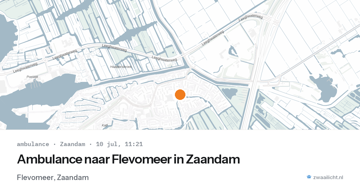 Ambulance naar Flevomeer in Zaandam — 10 jul 2026