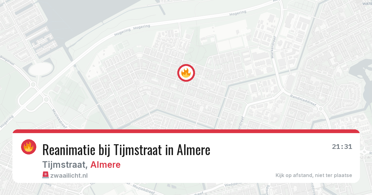 Reanimatie bij Tijmstraat in Almere — 11 jul 2026