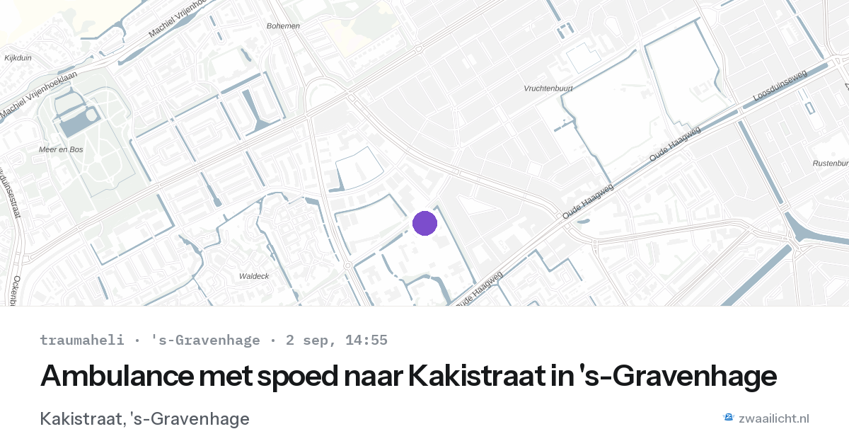 Ambulance met spoed naar Kakistraat in 's-Gravenhage — 2 sep 2026