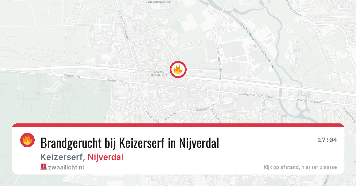 Brandgerucht bij Keizerserf in Nijverdal — 8 aug 2026