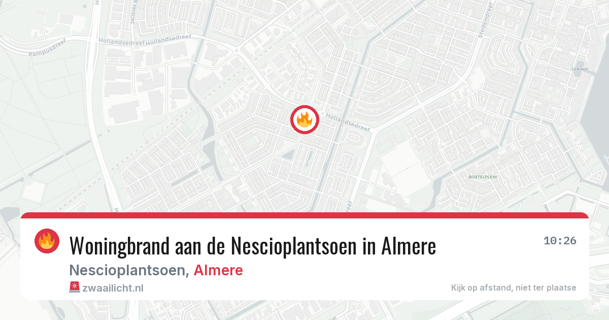 Woningbrand aan de Nescioplantsoen in Almere — 18 mrt 2026