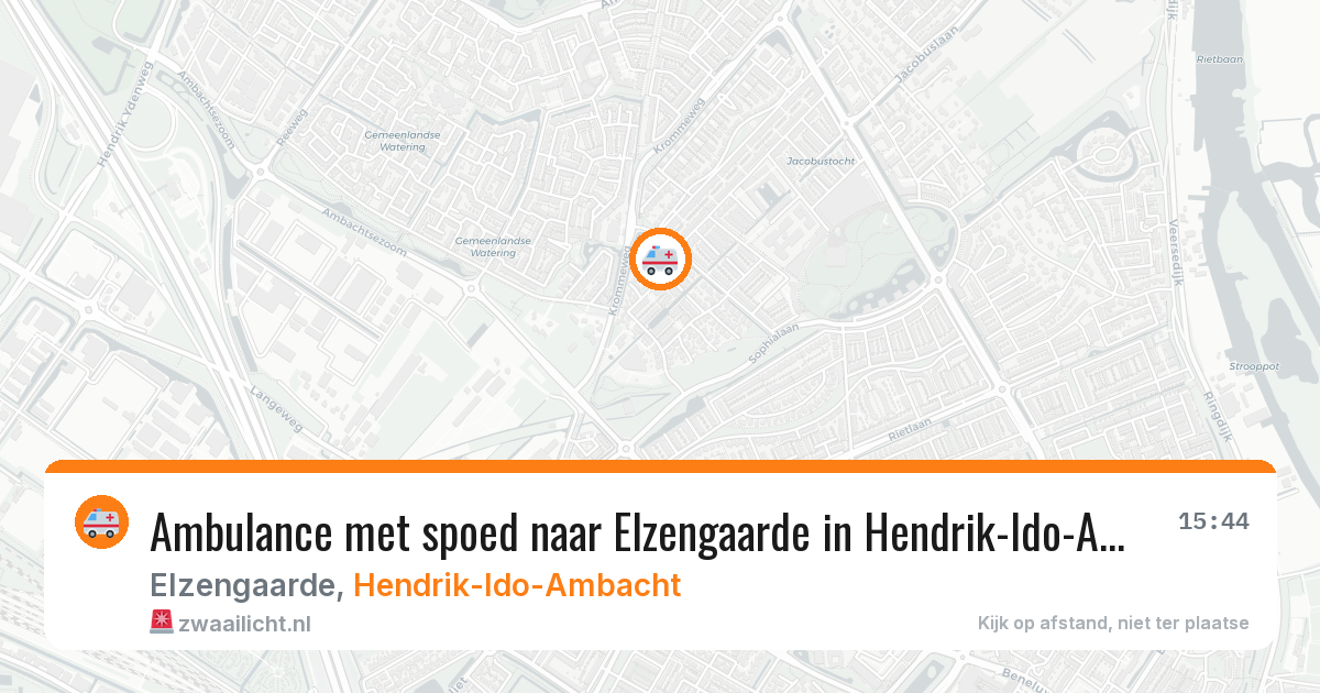 Ambulance met spoed naar Elzengaarde in Hendrik-Ido-Ambacht — 25 apr 2026