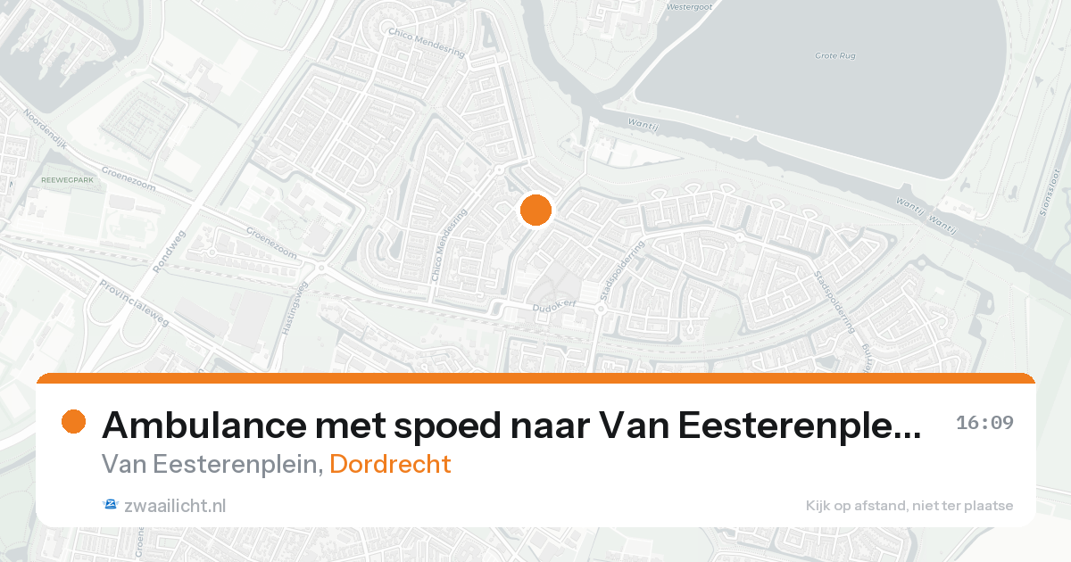 Ambulance met spoed naar Van Eesterenplein in Dordrecht — 18 aug 2026