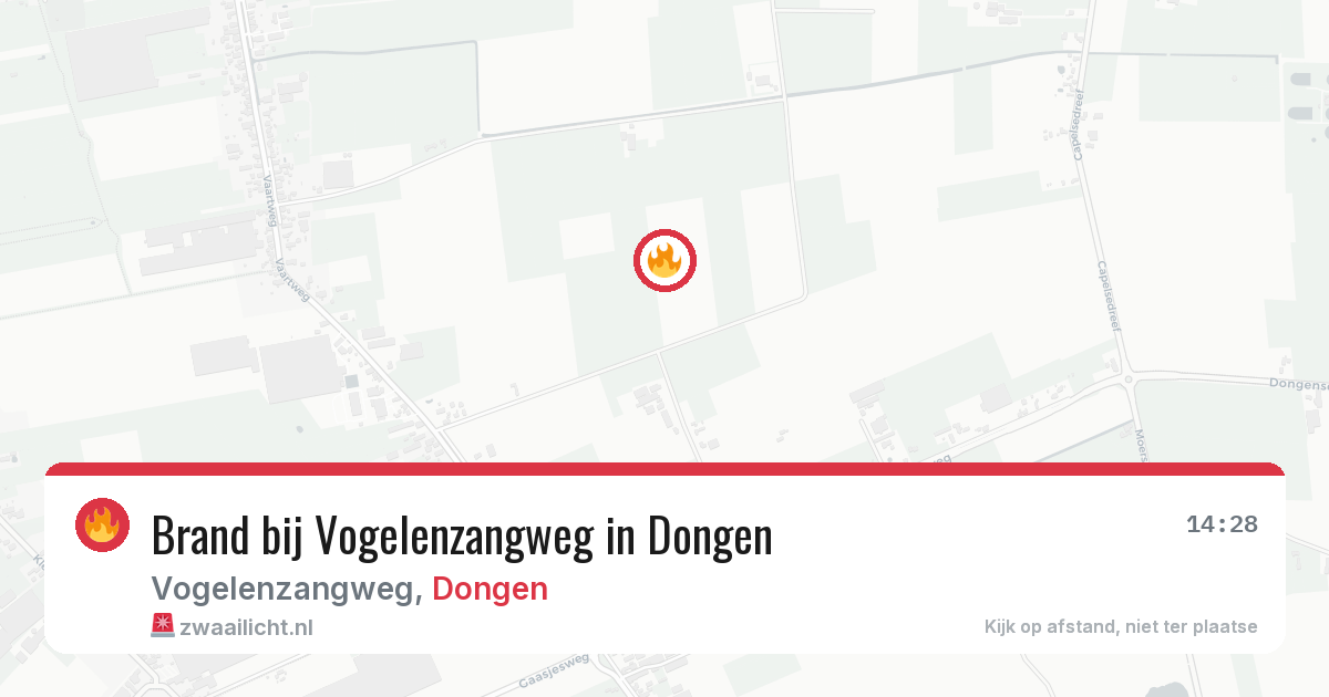 Brand bij Vogelenzangweg in Dongen — 13 aug 2026