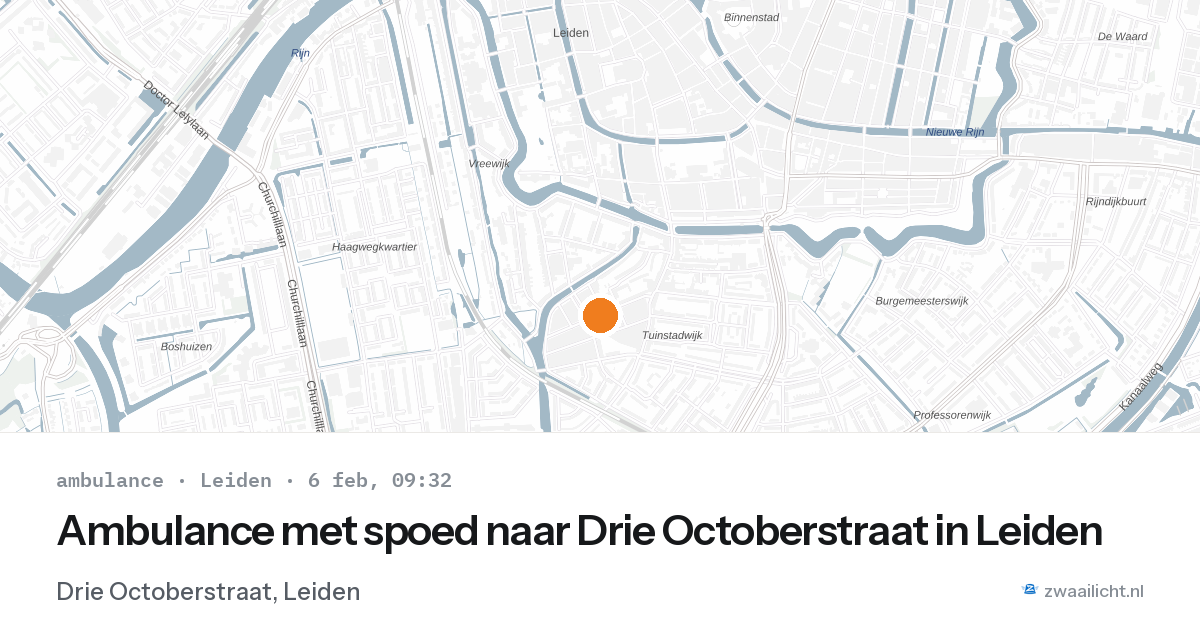 Ambulance met spoed naar Drie Octoberstraat in Leiden — 6 feb 2026