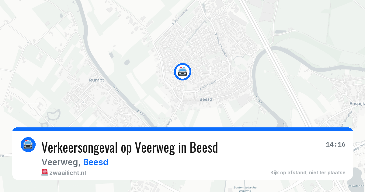 Verkeersongeval op Veerweg in Beesd — 20 mrt 2026