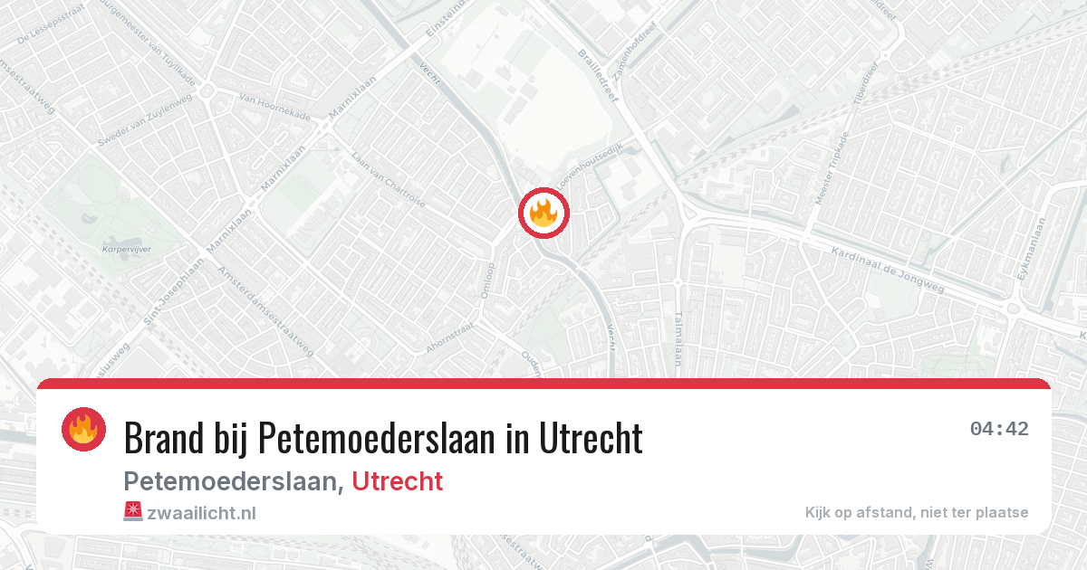Brand bij Petemoederslaan in Utrecht — 14 apr 2026