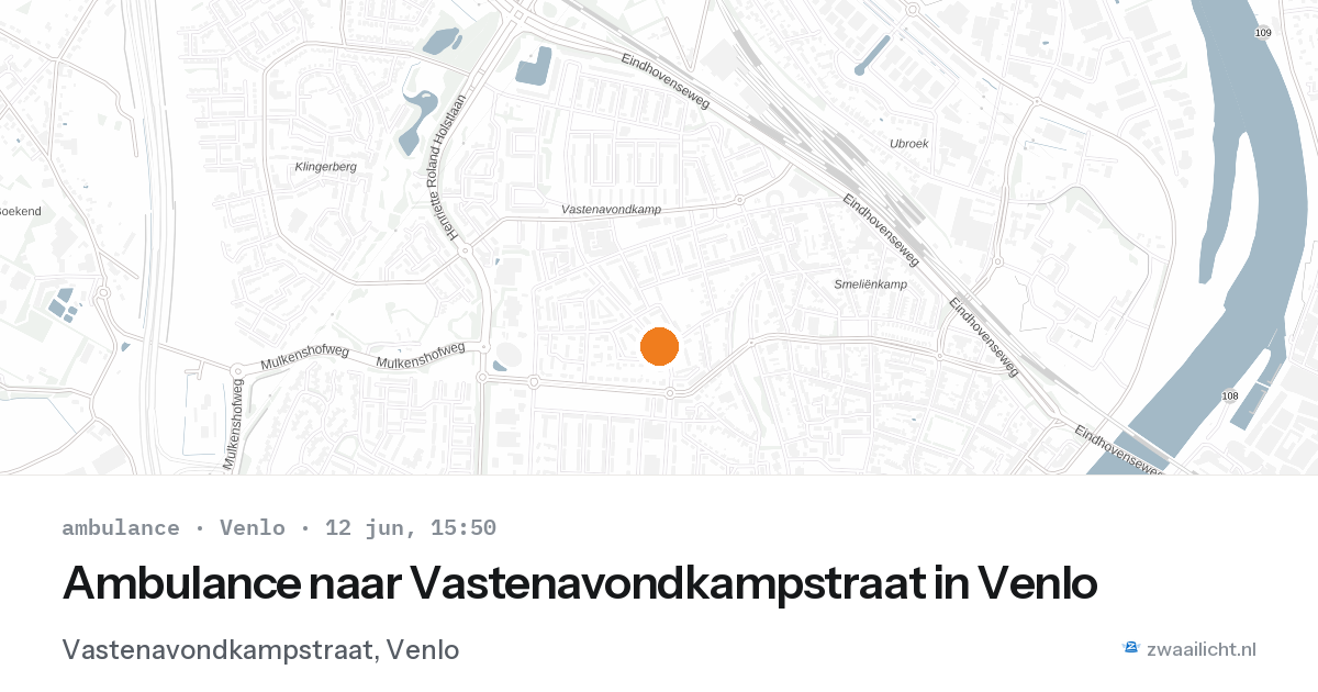 Ambulance naar Vastenavondkampstraat in Venlo — 12 jun 2026