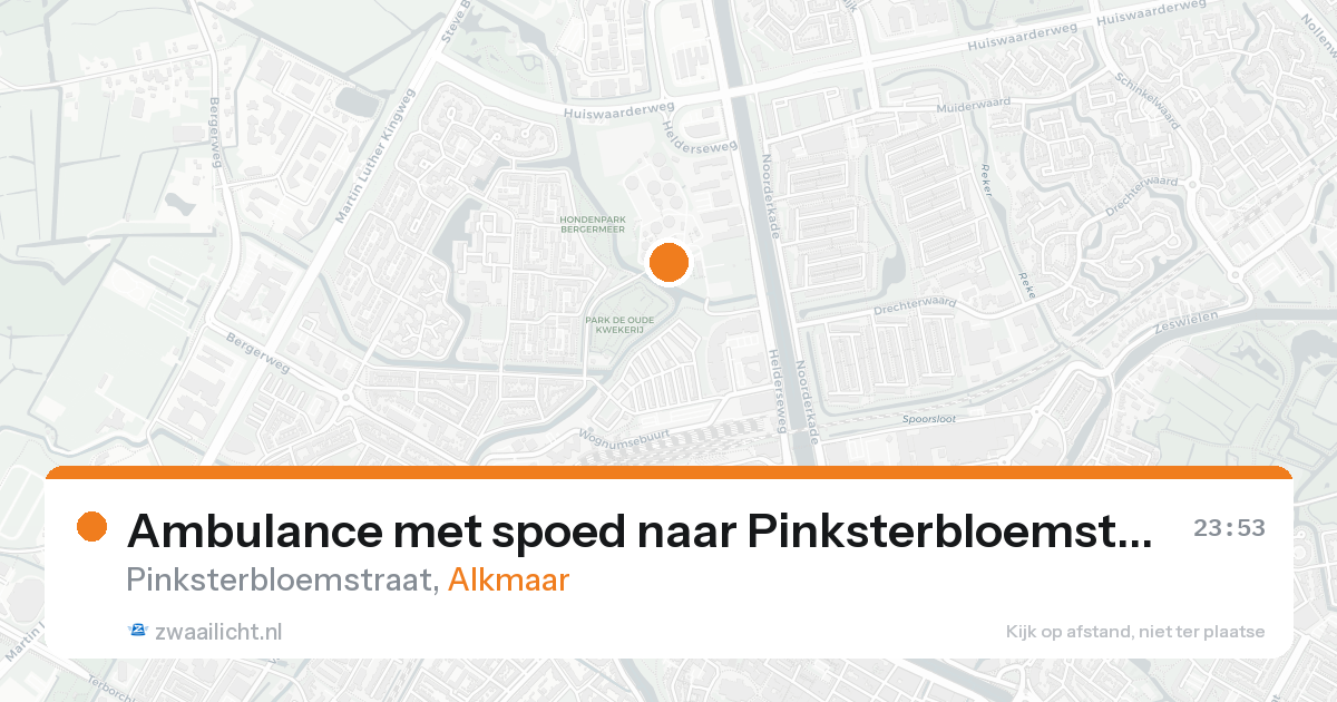 Ambulance met spoed naar Pinksterbloemstraat in Alkmaar — 20 aug 2026