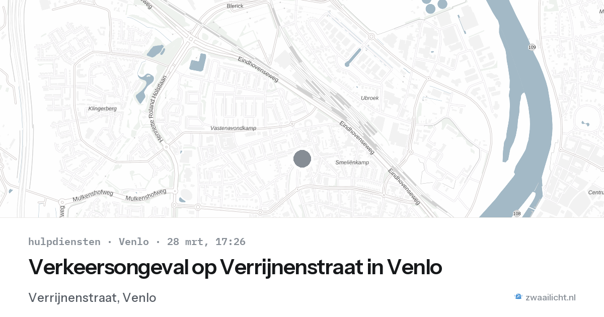 Verkeersongeval op Verrijnenstraat in Venlo — 28 mrt 2026