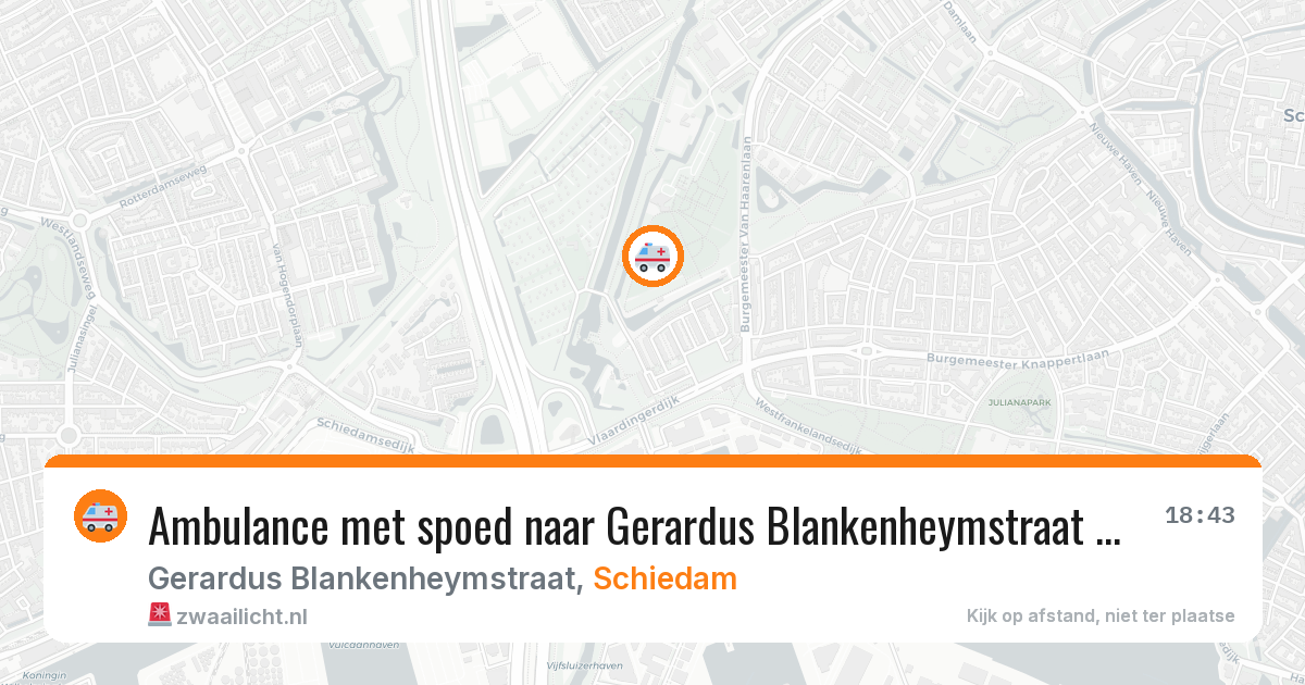 Ambulance met spoed naar Gerardus Blankenheymstraat in Schiedam — 7 jun 2026