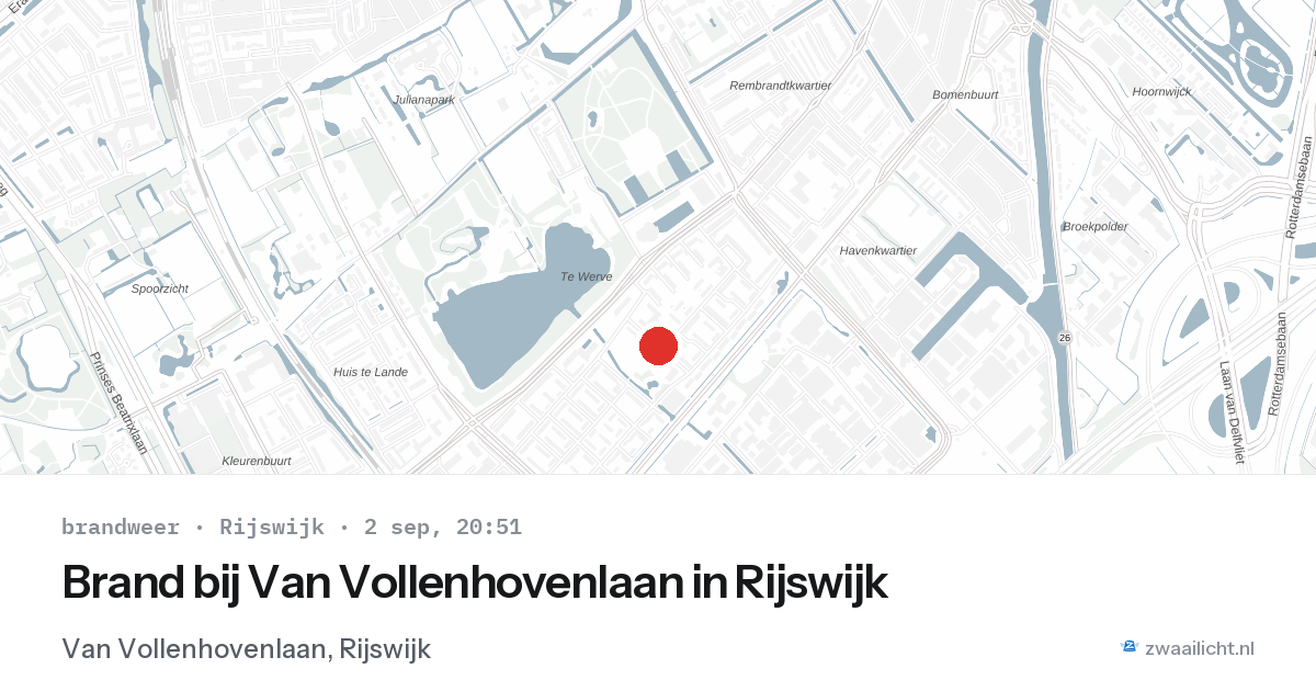 Brand bij Van Vollenhovenlaan in Rijswijk — 2 sep 2026