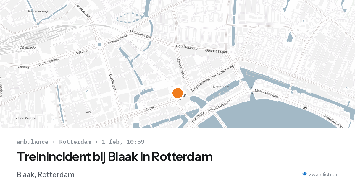 Treinincident bij Blaak in Rotterdam — 1 feb 2026