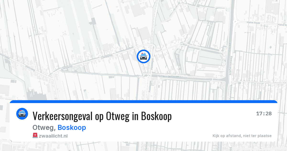Verkeersongeval op Otweg in Boskoop — 28 mei 2026