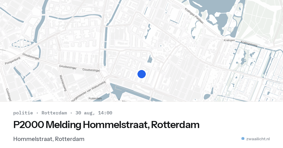 P2000 Melding Hommelstraat, Rotterdam — 30 aug 2026