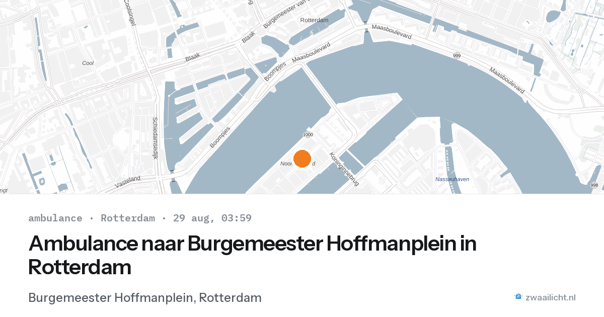 Ambulance naar Burgemeester Hoffmanplein in Rotterdam — 29 aug 2026