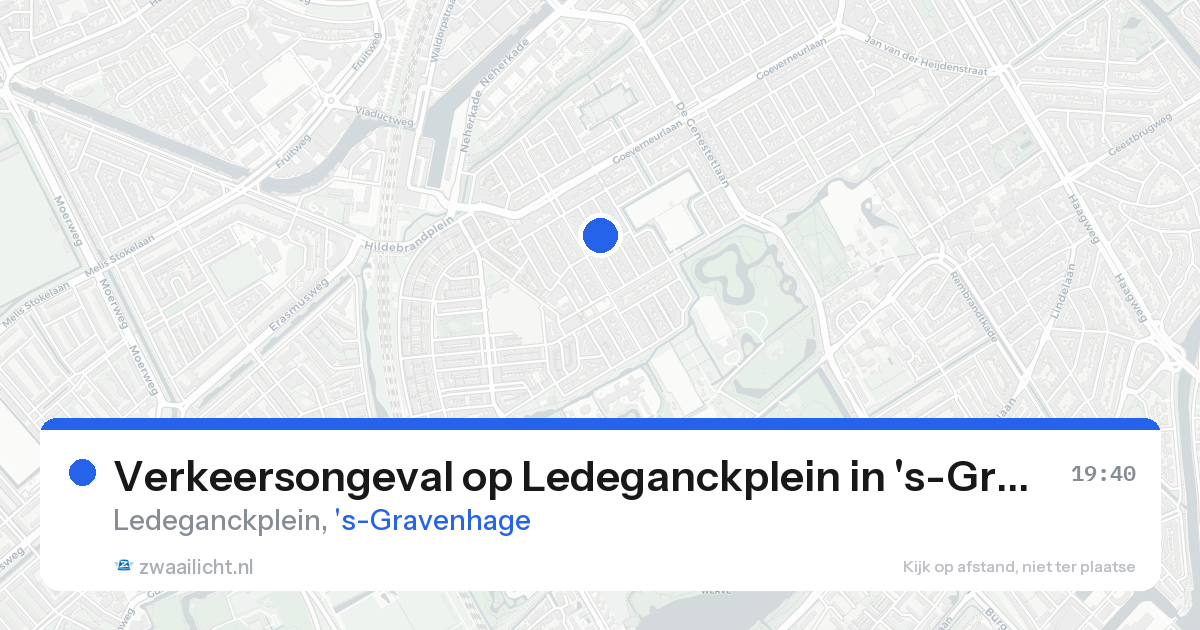 Verkeersongeval op Ledeganckplein in 's-Gravenhage — 24 aug 2026