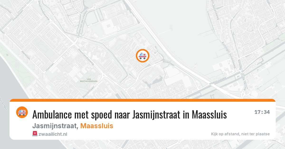 Ambulance met spoed naar Jasmijnstraat in Maassluis — 24 mei 2026
