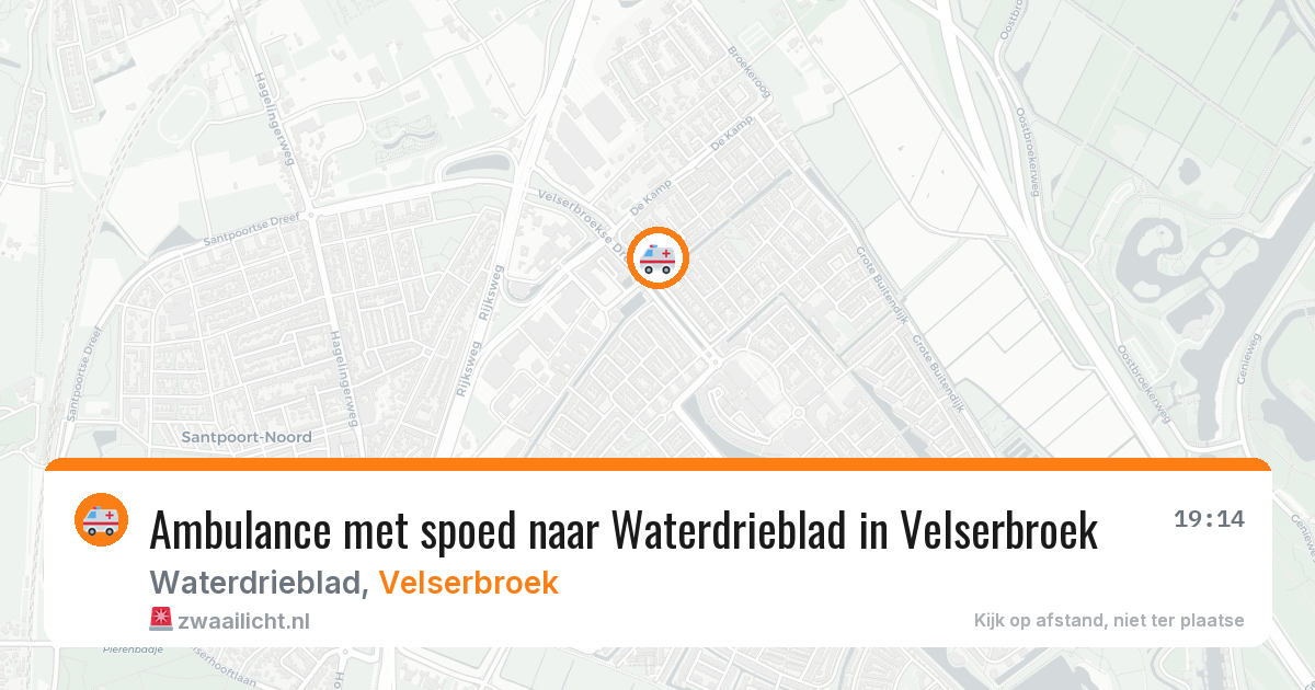 Ambulance met spoed naar Waterdrieblad in Velserbroek — 20 apr 2026