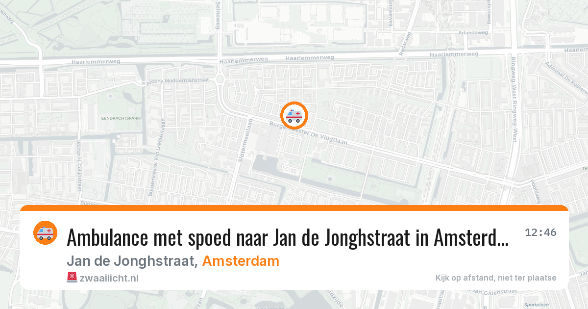 Ambulance met spoed naar Jan de Jonghstraat in Amsterdam — 20 jul 2026