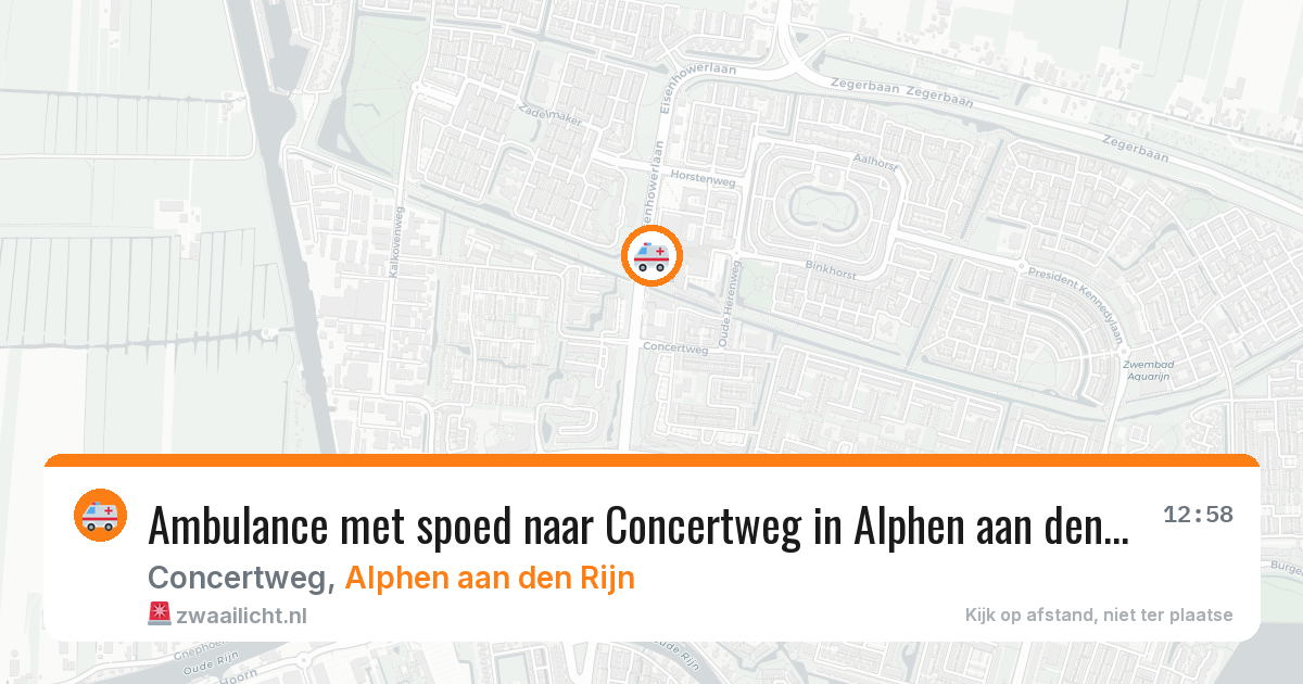 Ambulance met spoed naar Concertweg in Alphen aan den Rijn — 2 aug 2026