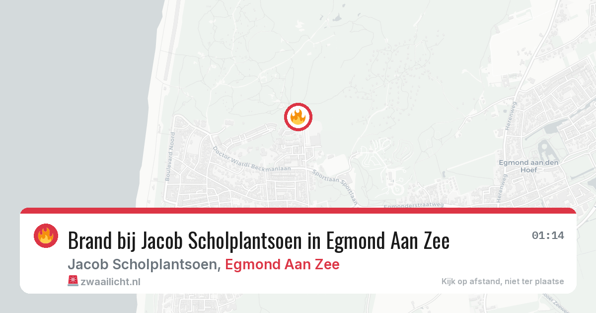 Brand bij Jacob Scholplantsoen in Egmond Aan Zee — 19 jun 2026