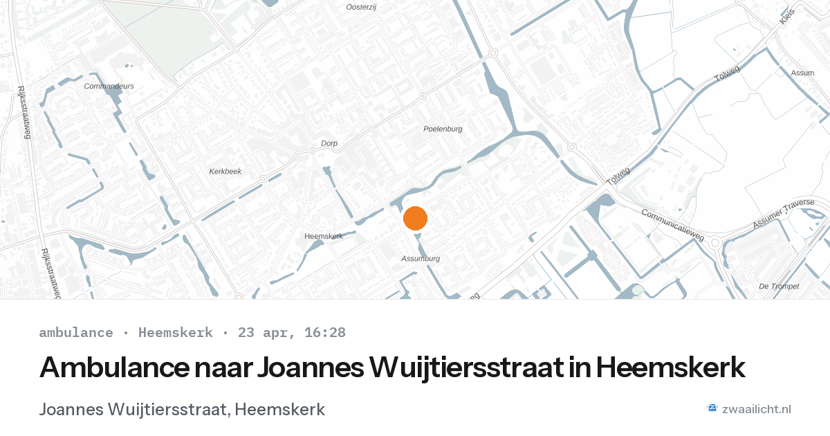 Ambulance naar Joannes Wuijtiersstraat in Heemskerk — 23 apr 2026