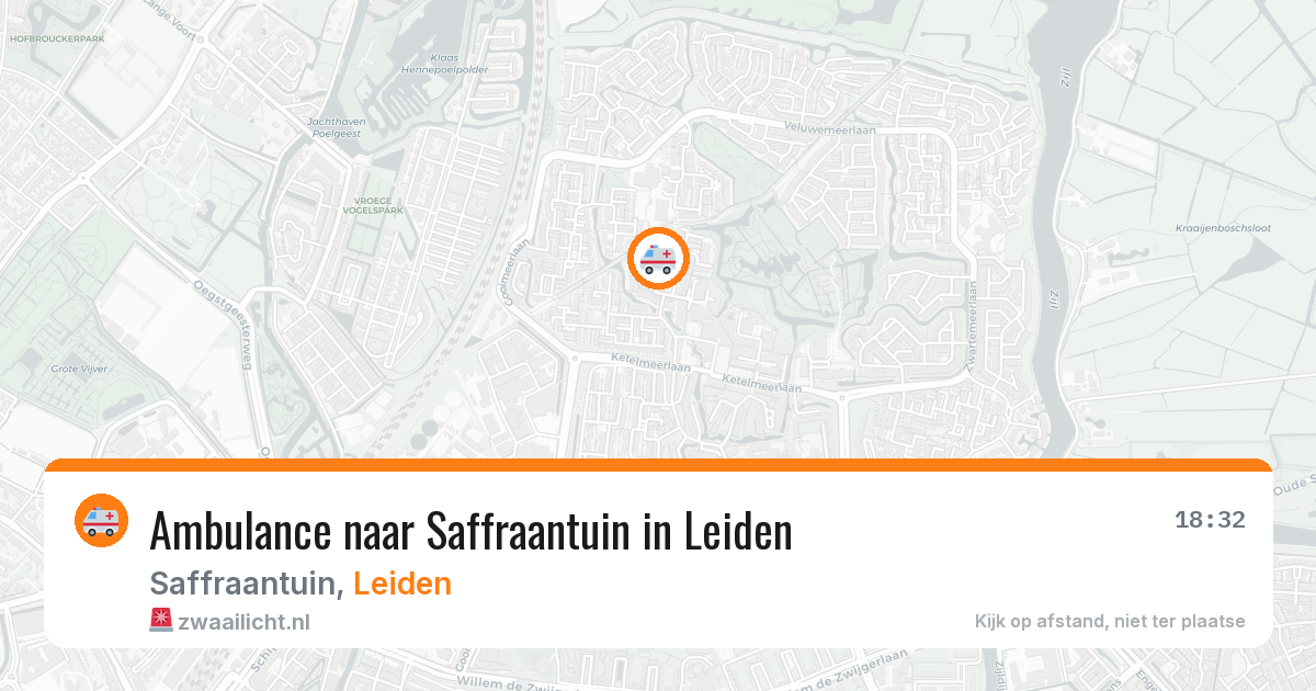 Ambulance naar Saffraantuin in Leiden — 23 mrt 2026