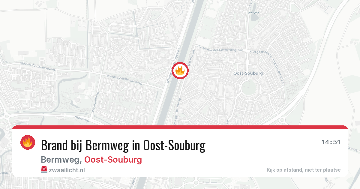 Brand bij Bermweg in Oost-Souburg — 22 mei 2026