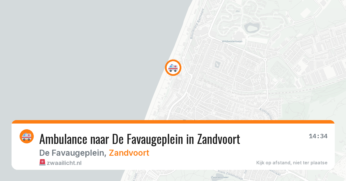 Ambulance naar De Favaugeplein in Zandvoort — 9 aug 2026