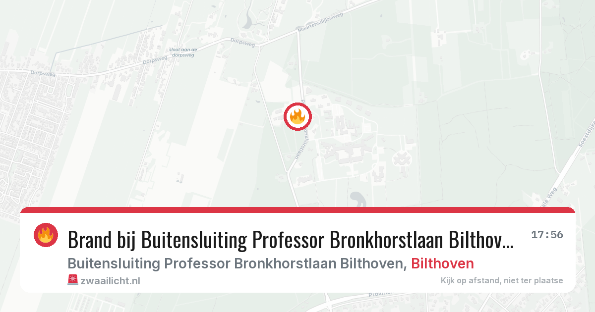 Brand bij Buitensluiting Professor Bronkhorstlaan Bilthoven in Bilthoven — 29 jan 2026
