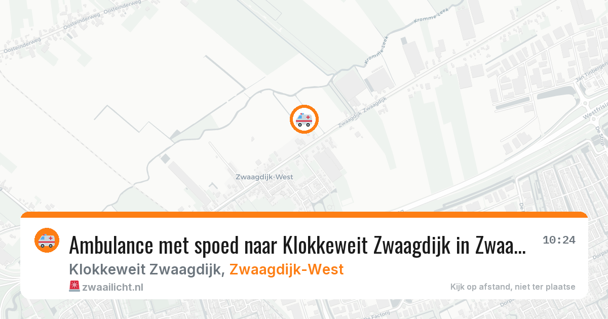 Ambulance met spoed naar Klokkeweit Zwaagdijk in Zwaagdijk-West — 30 jan 2026