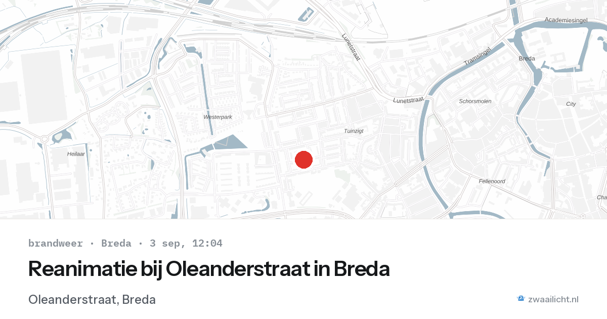 Reanimatie bij Oleanderstraat in Breda — 3 sep 2026