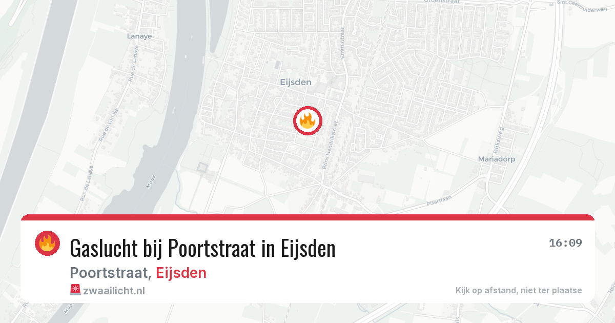 Gaslucht bij Poortstraat in Eijsden — 20 feb 2026